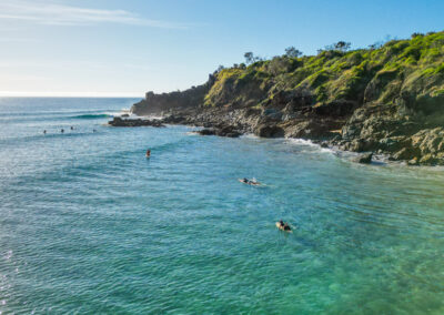 Drone beach shot at Agnes Water